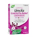 Naravne poti Cold+Flu Relief, Umcka, skrajša trajanje in zmanjša resnost, Multi-Simptom Relief, homeopatski, Phylephrine Free, Ne-Drowsy, Berry aromated, 20 Žvečljive tablete (Packaging May Vary)