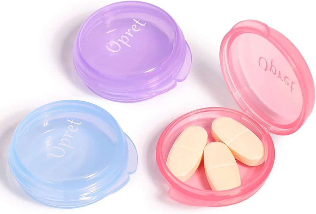 Opret majhne tablete škatle (3 Pcs), luštna tabletke prenosljiv za žepne torbice potovalne tablete Box Medicine shranjevanje kontejner ušesni plug primeru (Rose&Blue&Purple)