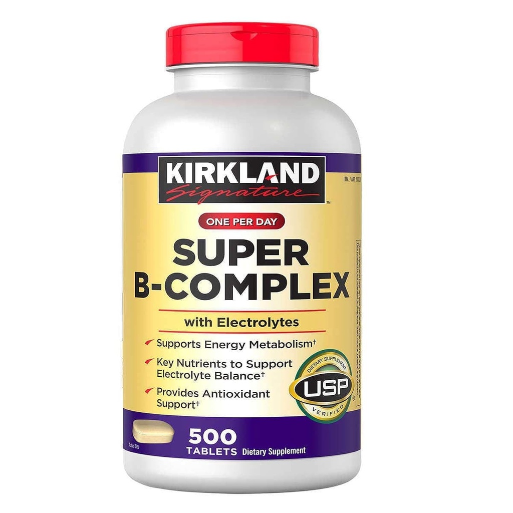 Kirkland podpis Super B- Complex (2-Pack) z elektroliti (2 x 500 tablet)