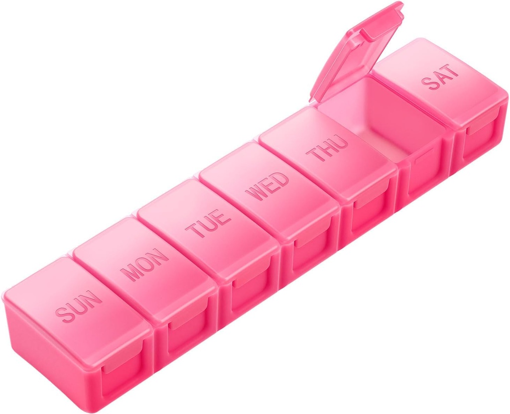 Ekstra velike tablete Organizator teden, KAPENS Dnevne tablete zaboj velike zmogljivosti Kompartmenti, 7 Day Tablete Vsebniki za medicinske dodatke Vitamin ribje olje, Rdeča