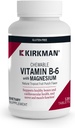Kirkman - Vitamin B6 z magnezijem - 120 tablet - Potent Vitamin B6 & Magnezij dopolnilo - Žvečljivi Wafer - hipoalergeni