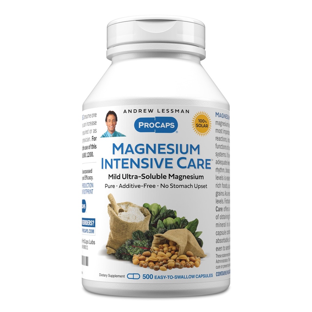 Andrew Lessman Magnezij Intenzivna nega 500 Kapsule – 200mg Blag Ultra-Soluble Magnezij, Podpira živci, mišice, Možgani in srce, Brez dodatkov, Nežen, da tudi najbolj občutljivi želodci