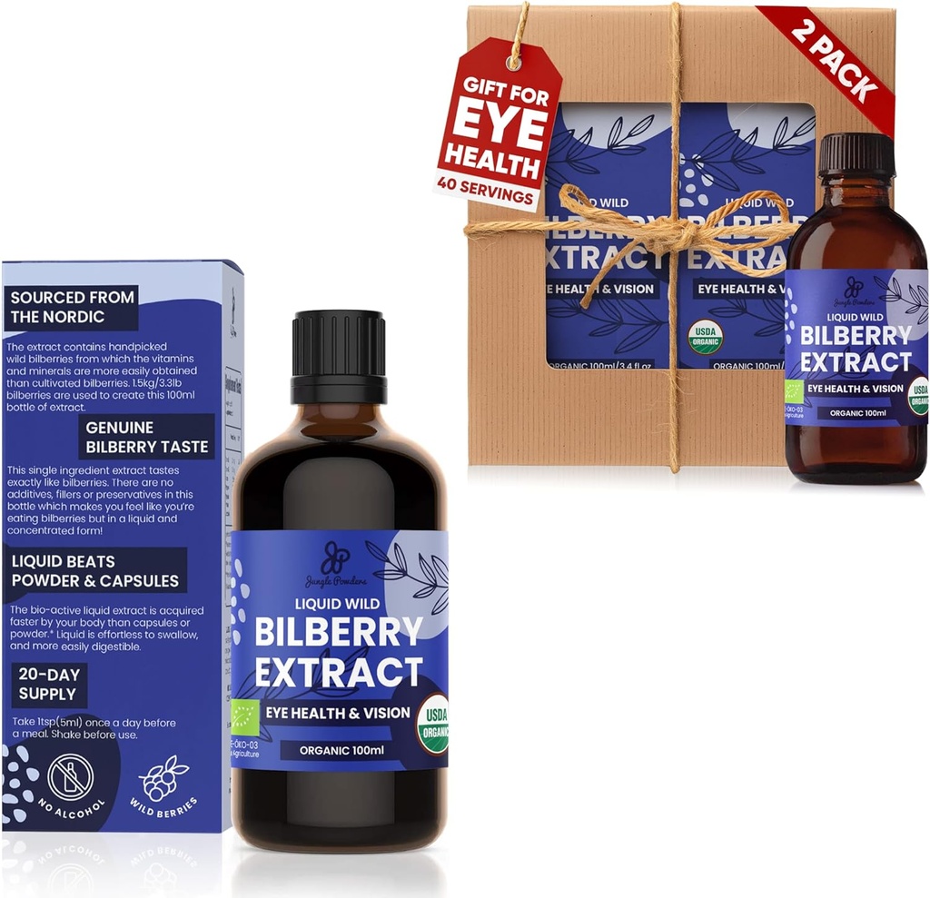 Ekstrakt divje borovnice 3x3.4oz Steklenica tekoče borovnice Antocianin Brez alkohola Evropska borovnica Borovnica Dopolnilo za oči Visoka biološka uporabnost Tekoči ekstrakt