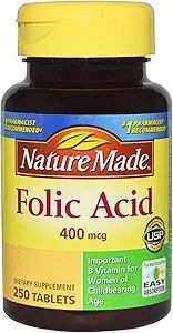 Narava Folna kislina 400 mcg (665 mcg DFE) Tablete, 250 število (paket 3)