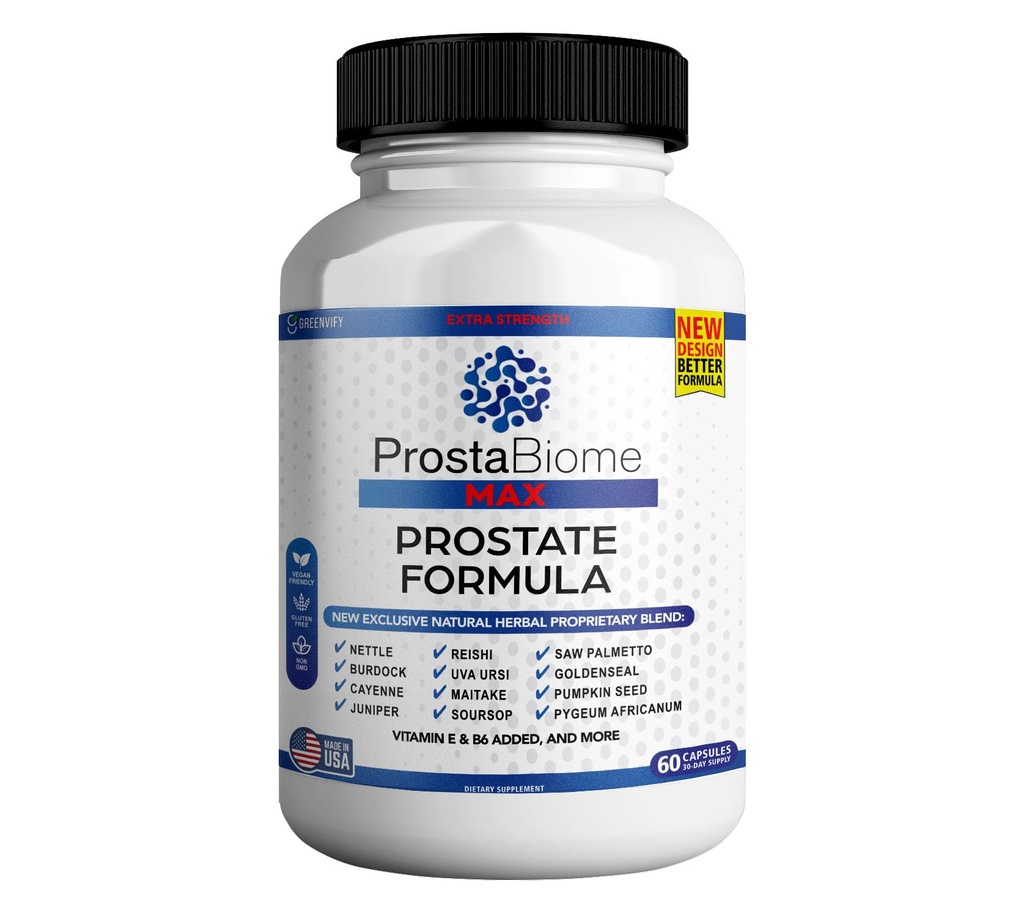 ProstaBiome Max Prostata Support Formula, naravna zeliščna mešanica z žago Palmetto, 60 Kapsule, 30-dnevno oskrbo (1)