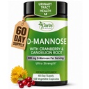 Čisto po naravi D-mannoza z brusnico in korenino Dandelion, 120 grof
