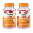 Življenjski multivitaminski otroci + probiotiki 5 milijard otrok, Gummies Bundle - odličen okus, Vitamin dodatek, Gluten brezplačno, GSO brezplačno, Žvečljivi gumi