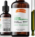 Kapljice za tekoči klorofil - naravni natrijev bakrov klorofilin ekstrakt - očistite in podprete vaš imunski sistem & energijo Seveda - Vegan, ne-GMO dietna zelena Tinktura - 2 fl. Oz steklenica