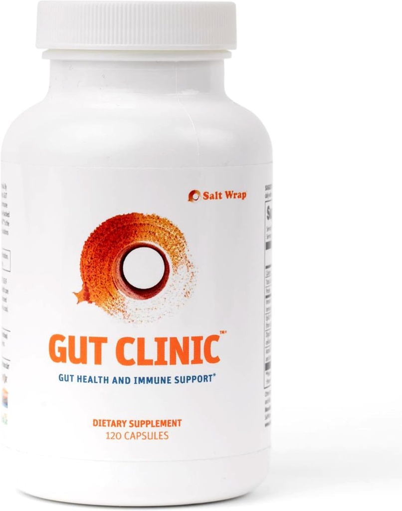 Klinika SaltWrap Gut Postbiotiki - Gut Health, Popolno popravilo Gut, Barrier & Imunska podpora - pomaga napenjanje, plin in prebavne motnje - 90 kapsul