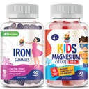 Magnezijeve žvečilke za otroke 500mg & železove žvečilke za odrasle - železovi vitamini z vitaminom C