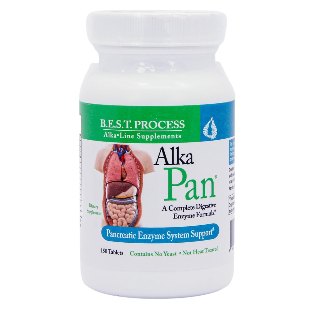 Alka•Pan Najboljši proces Alkaline – Naravni prebavni dodatek – encimi trebušne slinavke z antioksidant-Rich Superfoods & Prebavni zelišči