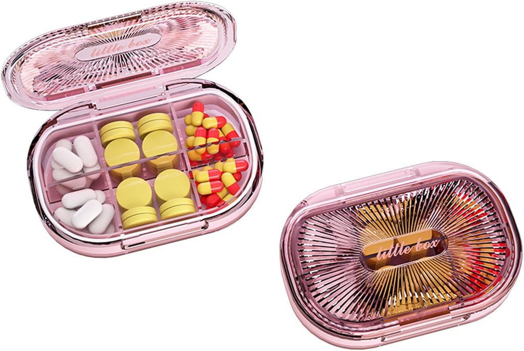 Mali tabletke Box, Vlažno dokaz tablete primer, potovalne tablete Organizator za žepno torbico, Daily Portable Medicine Vitamin, ribje olje, dodatek (Pink)
