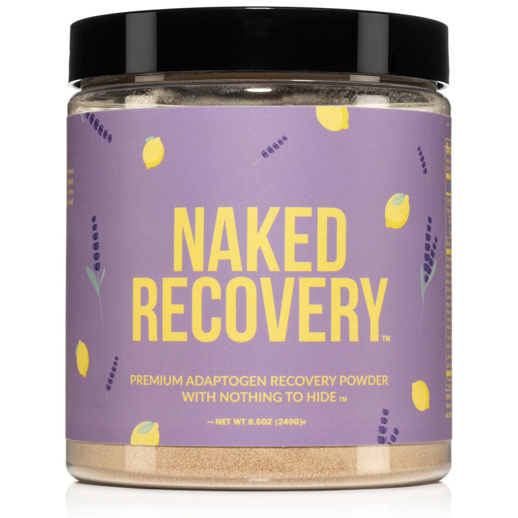 NAKED recovery - Gobe dopolnilo v prahu - Levi Mane, Cordyceps, Reishi, Tart Češnje, Lemon Balm - Adaptogen Wellness Formula, Stress Relief, Muscle Recovery - 30 Servings