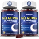 Maennyliy Melatonin 20mg Gumiji za odrasle - brez sladkorja Melatonin Gumies Dodatna moč z L-teanin, Magnezij, Ashwagandha, Kurkurja, D3 & cink - ne-Habit oblikovanje