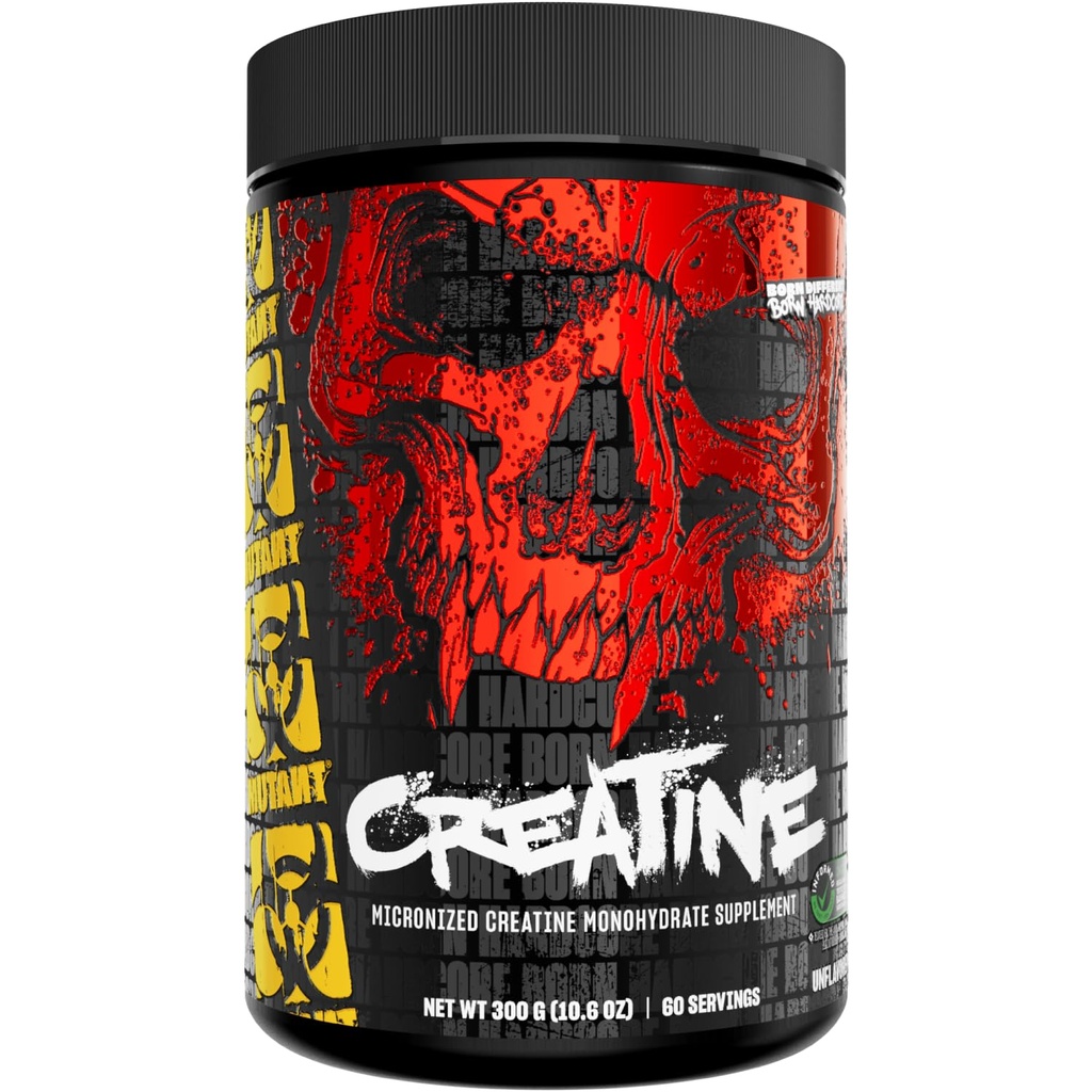 Mutant Kreatin - Kreatin monohidrat Mikroniziran prašek - Kreatin v prahu dodatek za izboljšano visoko intenzivnost zmogljivosti - 60 Serving- 300 g - Nearomatiziran