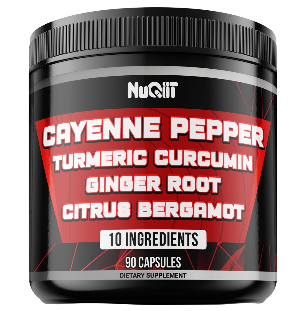 Cayenne Pepper dopolnila s kurkumin koren, ingver koren, Citrus Bergamot & več - Prebavno zdravje, imunski sistem, zdravje srca in skupno zdravje - 90 kapsul