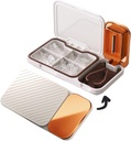 MURRI&MURRDI tablete Organizator z tablete Splitter Cutter, 4 Kompartmenti majhen prenosljiv Medicine Primer za Purse Pocket, Tablete vitamin Dispenser imetnik, bela