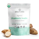 Organski inulin z FOS prebiotičnim praškom, topen fiber za Leaky Gut, napenjanje, digestijo, krmo prijazno bakterijo (Probiotiki), 1 Scoop Daily, 1 lb (90 Servinges)