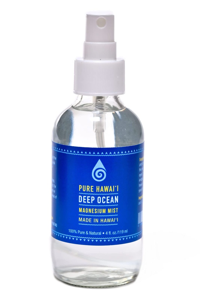 Pure Havaji Globoko ocean Magnezijska meglica Spray 100% Pure & Natural 4oz. Steklenica – Čisti magnezijev klorid – Izdelano na Havajih