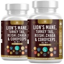 Dodatek gob z levjo grivo Turčija rep Reishi Cordyceps Chaga Marshmallow koren - 120 grof