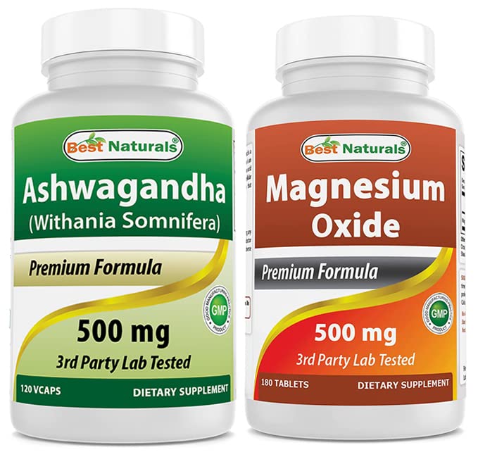 Najboljši naravni Ashwagandha ekstrakt 500 Mg in magnezijev oksid 500 mg