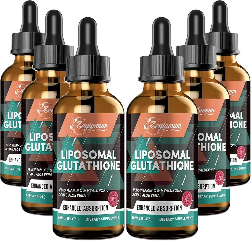 2000MG liposomske glutationske tekoče kapljice, ultra visoka absorpcija, naravna razstrupitev, imunski sistem in kožni supprot*, L-glutation, vitamin C in hialuronska kislina, kapsule Alternativna, 12.12 OZ