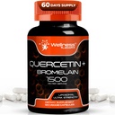 Quercetin z Bromelain dopolnilo - 1500mg - Imunska podpora in zdravje srca kapsule za moške in ženske, Quercetin dopolnila pomaga podporo skupni in zdravi dihalni sistem - 120 Count