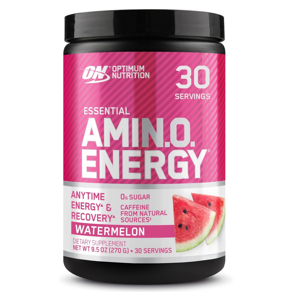 Optimum Nutrition Amino Energy - Pred vadbo z zelenim čajem, BCAA, Aminokisline, Keto Prijazno, izvleček zelene kave, Energy Powder - Watermelon, 30 Servingov (Packaging May Vary)