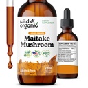 Divje in organske kapljice Maitake gob - Tekoča goba dodatek za imuno podporo - Maitake ekstrakt Tinktura - Vegan, sladkor in alkohol brez - 2 fl oz