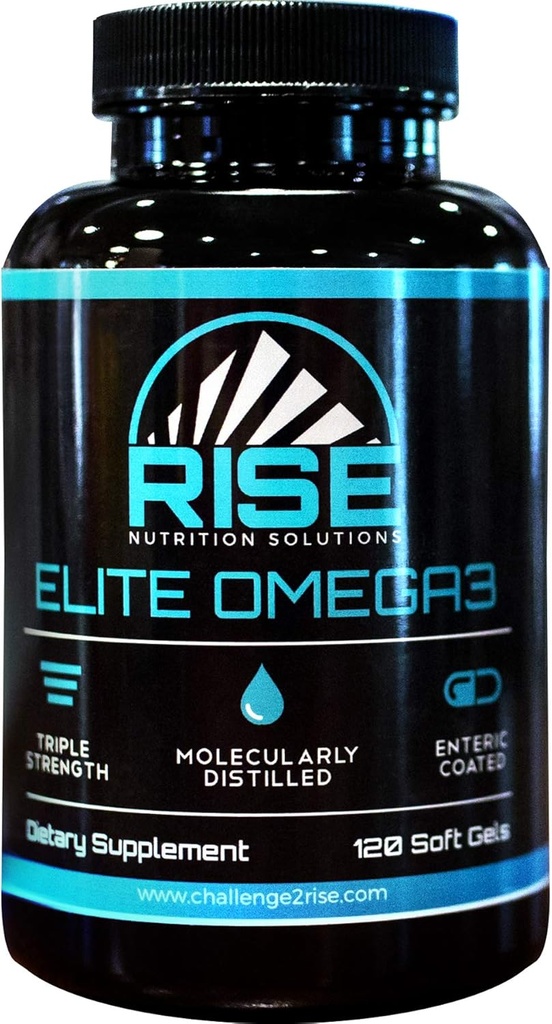 Elite Omega 3 Nutritional Supplement – Omega-3 Maščobne kisline Vključno z EPA in DHA – Heart and Immune Support – No Fishy Aftaste, 120 Softgels