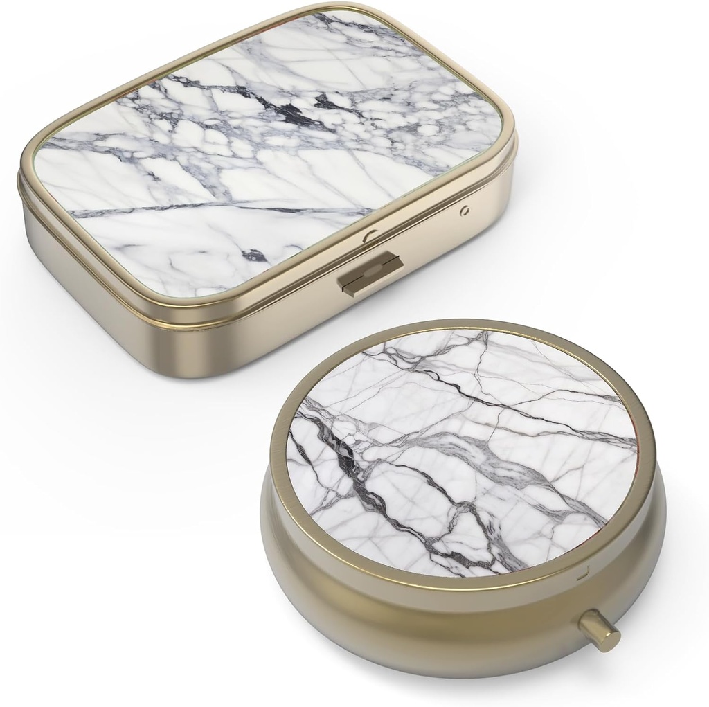 Škatla tablete tablete z Mirror Retro Majhne tablete zaboj za torbico ali žepne bronaste tablete škatle ali vitamini, ribje olje, dodatki, tablete vsebuje potovalna darila(2PCS)