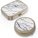 Škatla tablete tablete z Mirror Retro Majhne tablete zaboj za torbico ali žepne bronaste tablete škatle ali vitamini, ribje olje, dodatki, tablete vsebuje potovalna darila(2PCS)