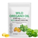Oil of Oregano Softgels - Wild Oregano Oil 6.000mg s črnim oljem 200mg Kapsule, 120 Count, Potent Carvacrol & Thymokinon, Non-GMO, Dairy Free, Gluten Free