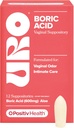 O Positiv URO Boric Acid Vaginal Suppository – z mlačno kislino, in Aloe za hitro olajšanje in Vaginal Odor Control – Vegan, brez parabenov, Dyes, in Fragrances – 12 grof (Pack of 1)