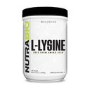 NutraBio L-Lysine Powder 500g – Esencialna aminokislina za presnovo beljakovin, kolagenska podpora, in imuno zdravje – čista, nearomatična, ne-GMO, veganska- 500 servov