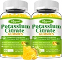 2 Pack Kalijev Citrat Gumiji – Visoka moč Kalijev dodatek za zdravje mišic, Leg Cramp Relief, Elektrolit Balance – Vegan, Ne-GMO, Gluten-free, Ananas Flavor, 120 Število