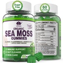 Sea Moss Gumies - Irish Sea Moss Gumies za odrasle in otroke - Napredna Superfood Seamoss dodatek z organsko Bladderwrack & Burdock koren ekstrakt, ACV za dnevno imuno, Gut čiščenje, Vegan, 60 grofov