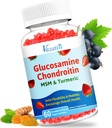 Visoka biološka uporabnost Glukozamin Chondroitin Gumies s kurkuma in MSM, Boswellia -Skupna podpora - Kartilaža Podpora, Fleksibilnost in moč - 60 Gumies