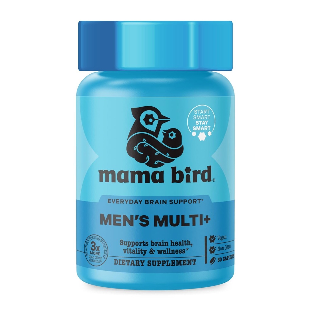 Best Nest Wellness Men's Multi Plus - Daily Multivitamin za podporo zdravju možganov in energije - Daily Multivitamin za moške - Probiotiki in prebavni encim Formula - 30 Caplets