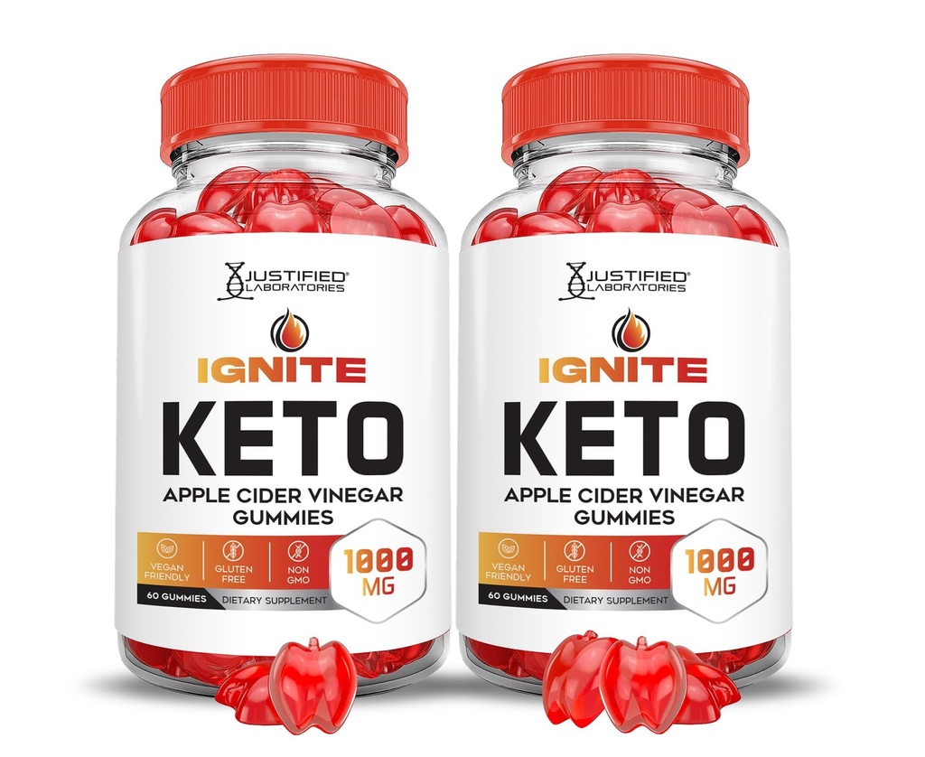 (2 Pack) Ignite Keto ACV Gummies Advanced 1000MG Ignite Keto Gummies Formula Apple Cider Vinegar Formulated with Pomegranate Beet Juice Powder B12 Vegan Non GMO 120 Gummys