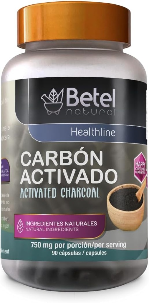 Betel Natural Carbon Activado Capsulas - aktiviran Charcoal 90 kapsul