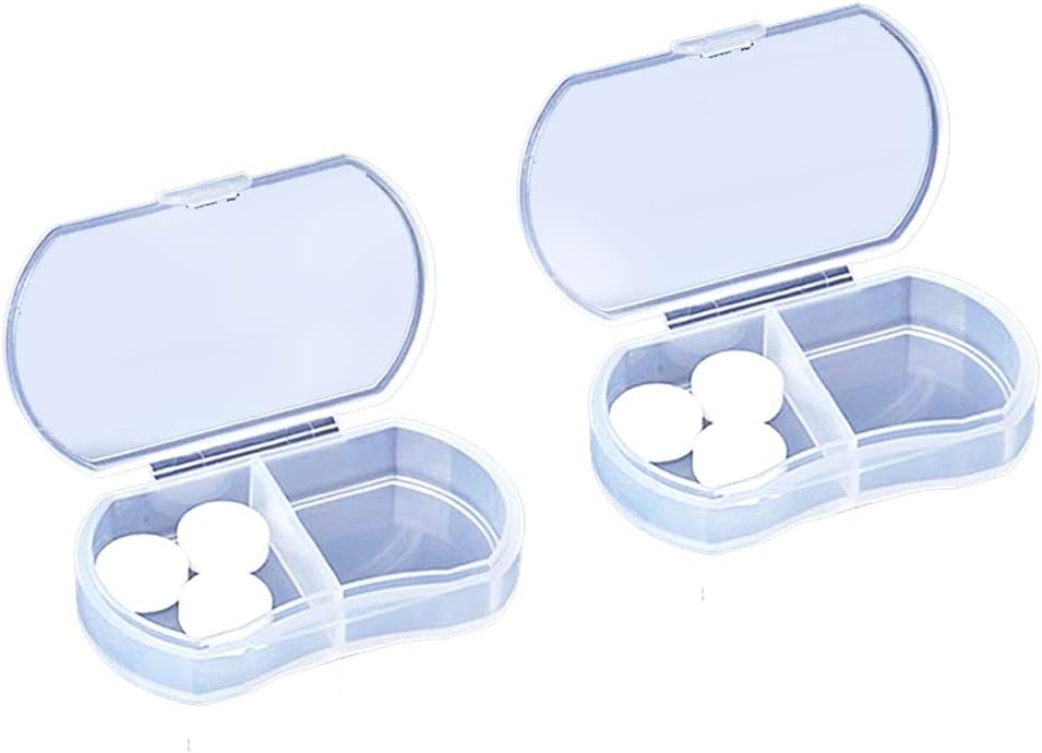 2PCS tablete Case Organizator, Daily AM & PM kontejnerji, Imetnik zdravila, Idealno za zdravila, Vitamin, dodatek, Idealno za potovanje, Idealno za torbico (bela)