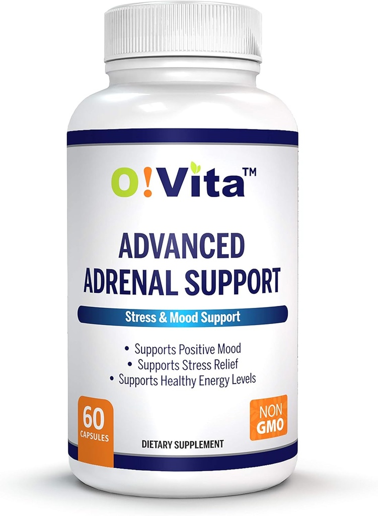 Napredna adrenalna podpora z Ashwagandha, Panax Ginseng, Podpira Adrenal Gland Health 2-mesečna oskrba (60 kapsul, ki niso GMO)