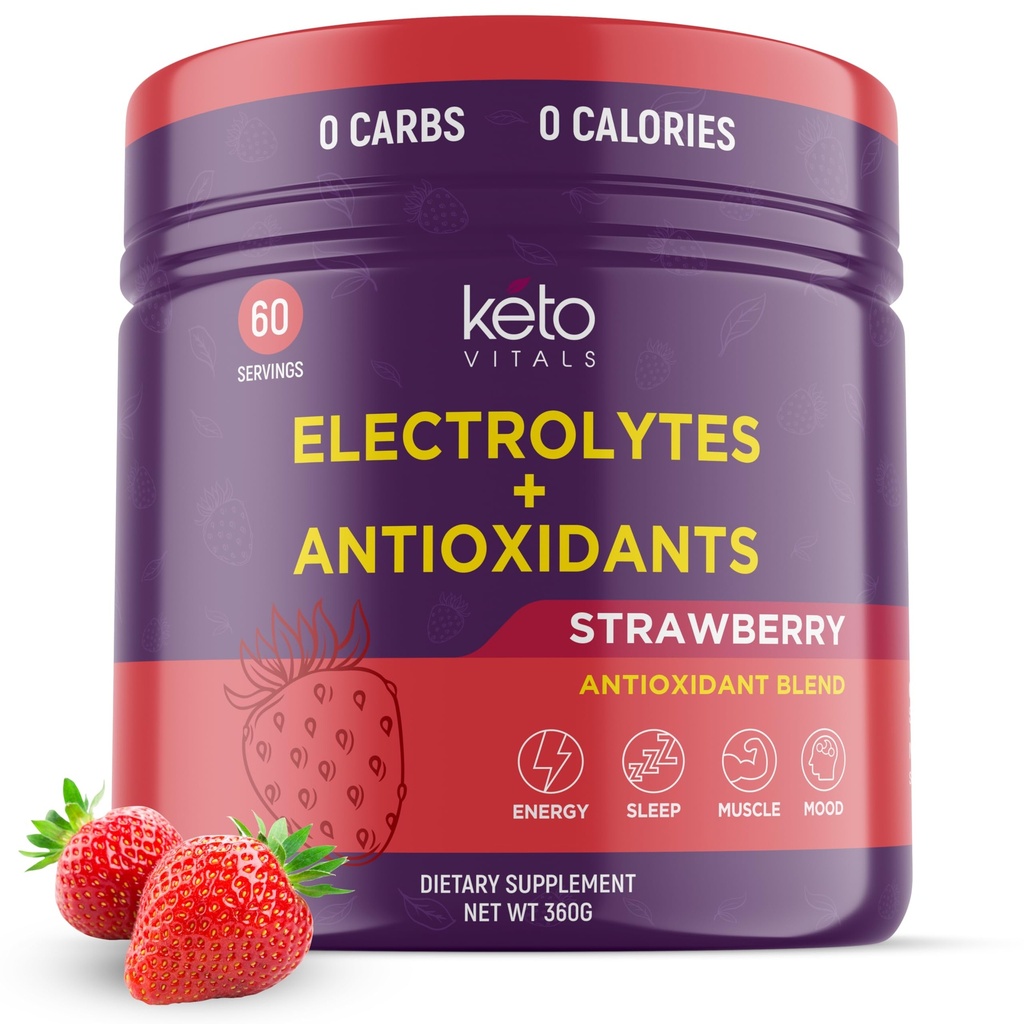Keto Vitals Antioksidant Elektroliti v prahu - mešanica elektrolitov s kalijem, magnezijem, natrijem, kalcij 