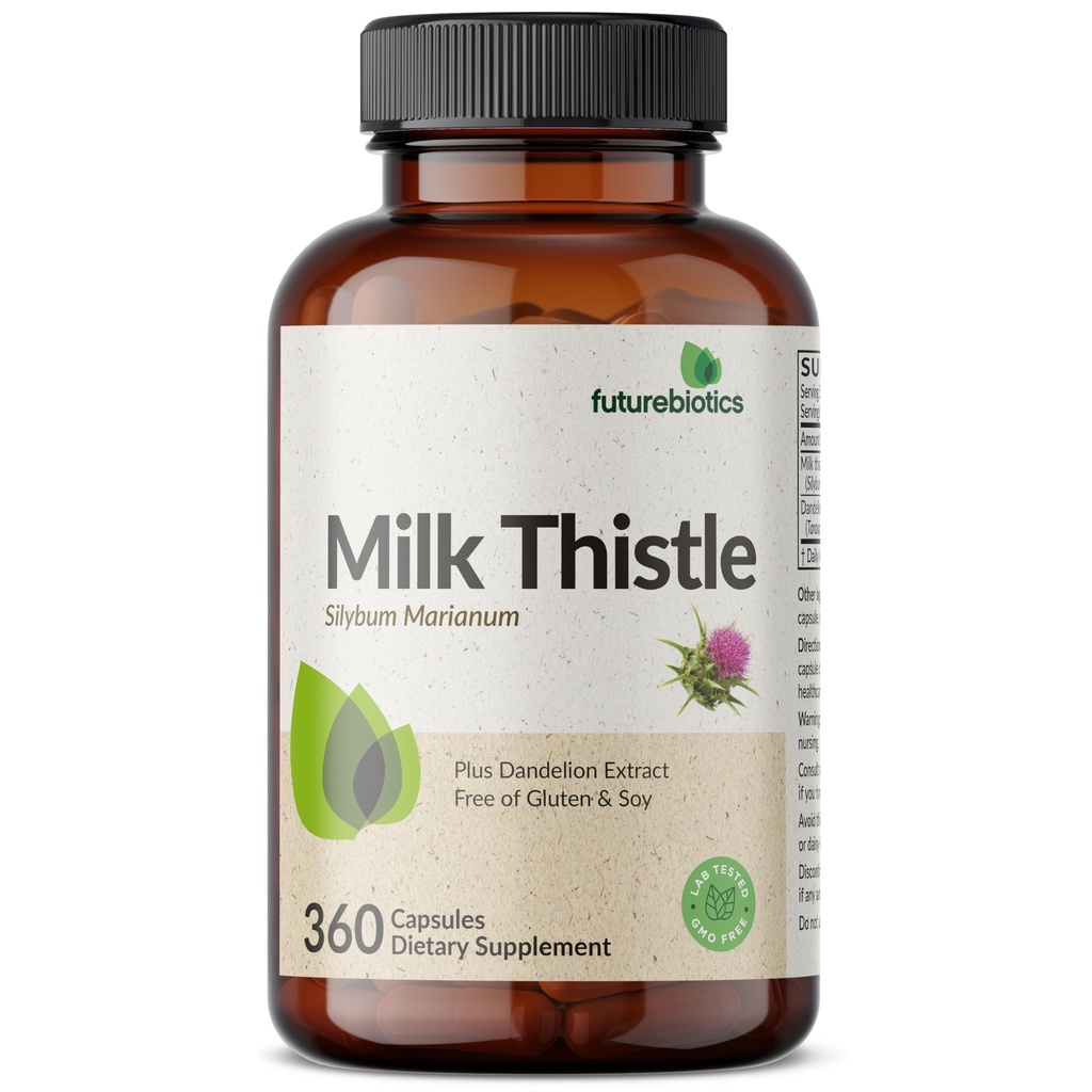 Futurebiotics Milk Thistle Silymarin Marianum & Dandelion Extract Liver Health Support, Antioxidant Support, Detox, 360 Capsules
