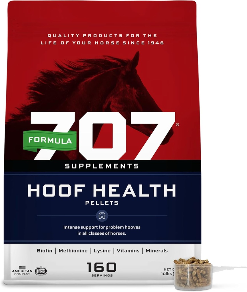 Formula 707 Hoof Health Equine Dopolnilo, 10 lb Bag - 160 Serving – Biotin, Aminokisline, in Minerali za izboljšanje in podporo zdrave konje