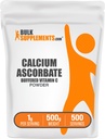 BulkSupplements.com Kalcijev askorbat v prahu - puferirani dodatek vitamina C, kalcij v prahu - Vegan & Gluten Free, 1g na serviranje, 500g (1,1 lbs) (Pack po 1)