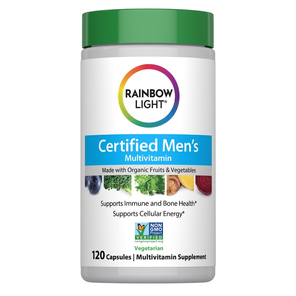 Mavrična svetloba multivitaminski za moške, vitamin C, D in cink, probiotiki, moški multivitaminski zagotavlja visoko potencialno imuno, srce, in jetra podporo, Non-GMO, Vegetarian, 120 tablet