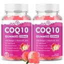 2 Pack CoQ10 Gumies 250mg, Plus Omega-3, Vitamin B3 & cink, Magnezij - Visoko Absorpcijski koencim Q10 Dopolnila za zdravje srca, celično energijo, in antioksidant podporo, 120 Število