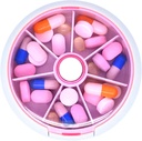 Tablete Organizator potovalne tablete Primer za Purse Prenosne tablete Box okrogle tedenske tablete Zabojnik tablet za vitamin ribje olje tablete dopolnila (Pink)